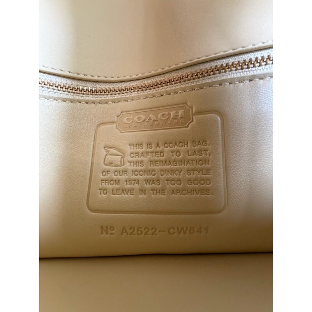 NWOT Coach DINKY Bag Glovetanned Leather CW641 Brass Moonlight Cream Ivory - Picture 12 of 15